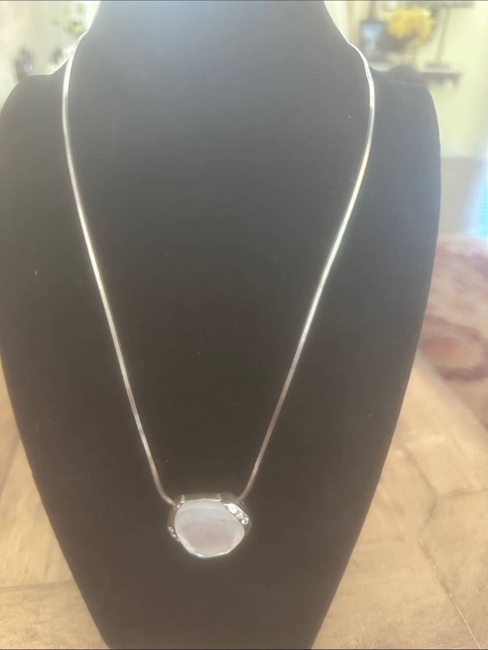 Silpada Silver Mother-of-Pearl and Crystal Accent Necklace